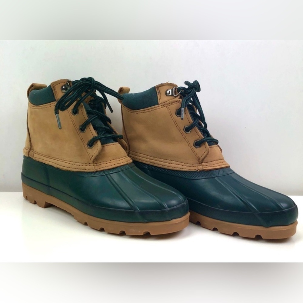 Land's End Women's Genuine Nubuck Leather & Rubber Duck Ankle Boots Shoes sz 7